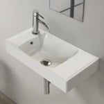 CeraStyle 044500-U Small Bathrom Sink, Wall Mounted or Drop In, Ceramic